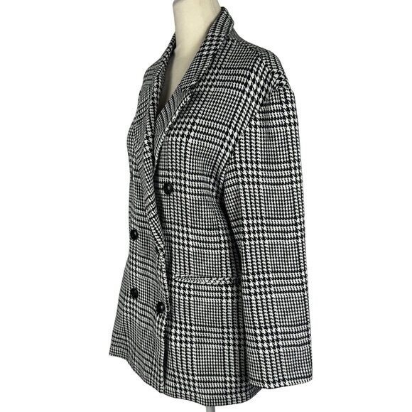 Like new Polly Black and White Houndstooth Double Breasted Blazer Size 6 - Picture 2 of 8